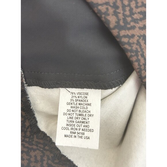 Elliott Lauren Womens 10 Pull On Brown Print Pant Zipped Shins NWT‎ - Picture 7 of 10